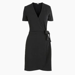 Textured knit wrap dress